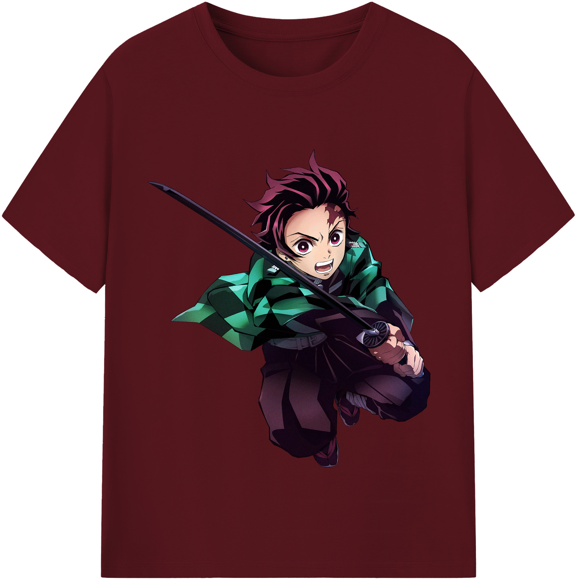 （画像用） 鬼滅の刃 竈門 炭治郎／かまど たんじろう Kamado Tanjirou 綿100％半袖Tシャツ（フロントプリント）